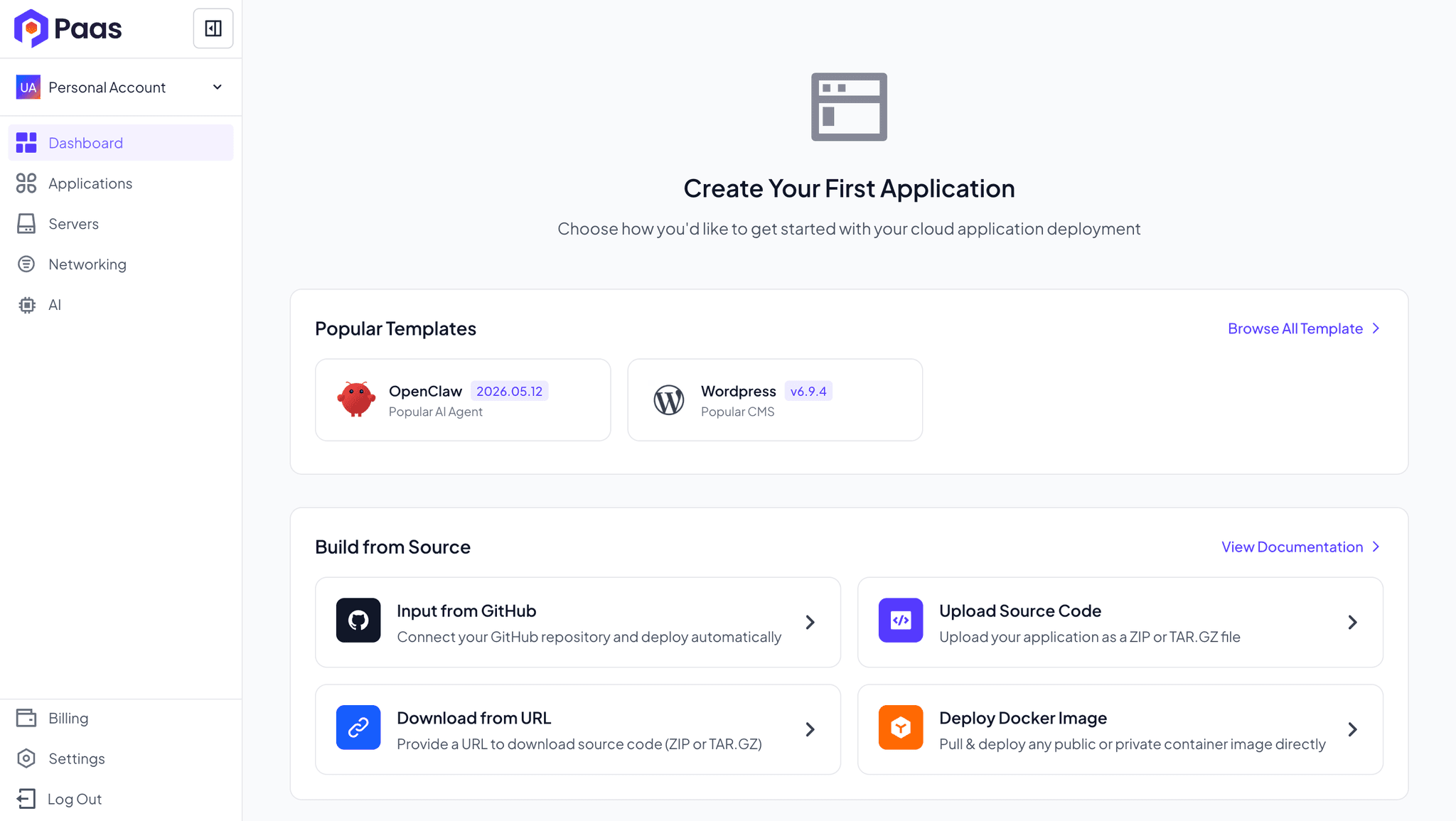 PAAS.ID New Application Creation