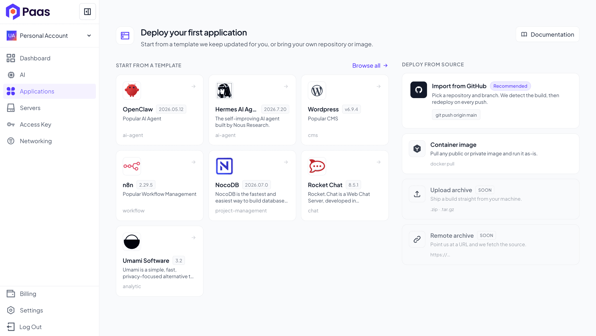 PAAS.ID New Application Creation