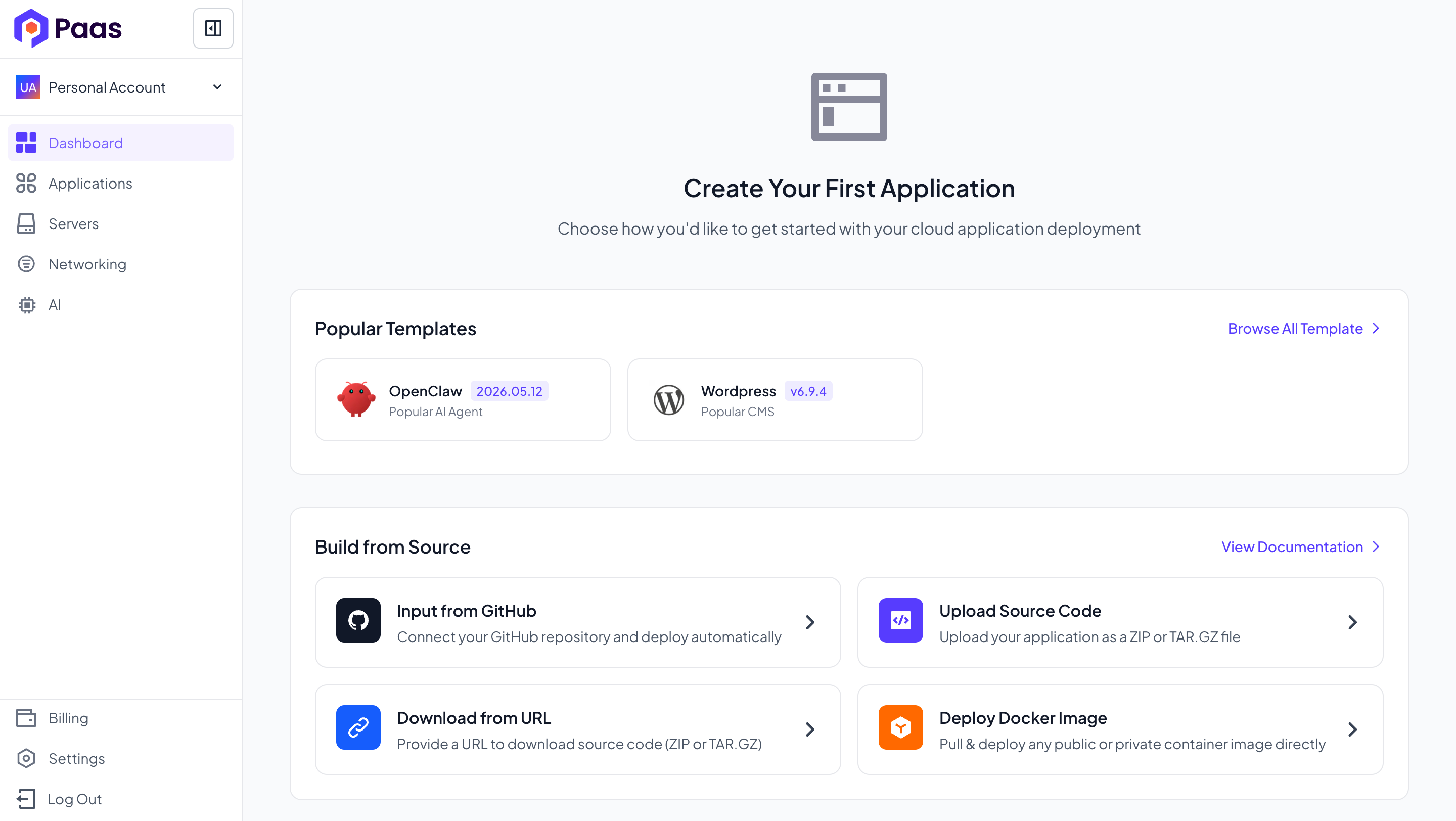 PaaS ID Dashboard
